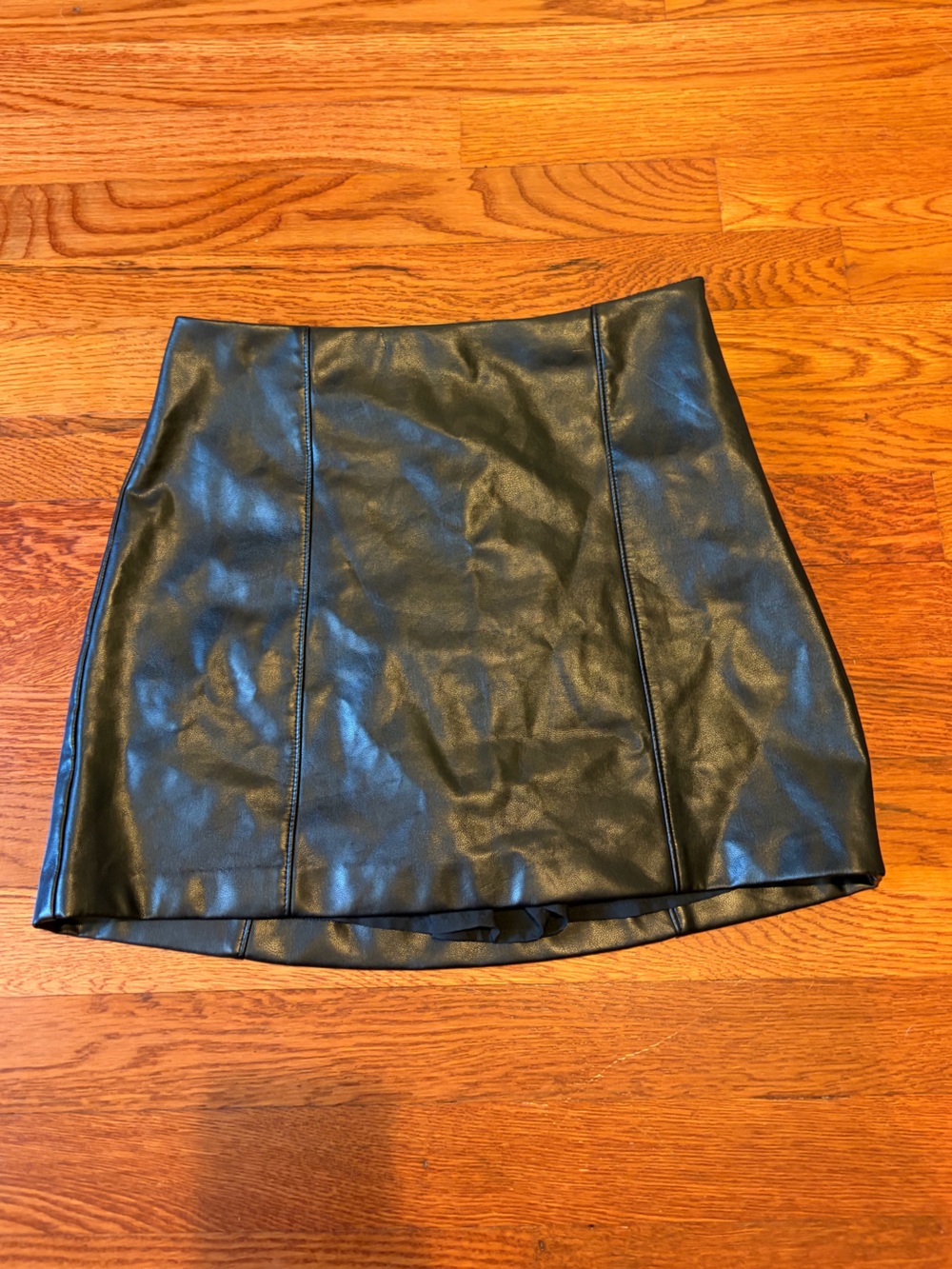 Abercrombie Faux Leather Black Mini Skort